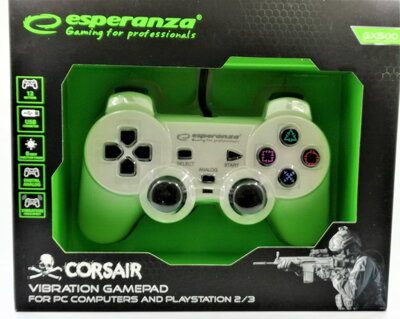 Ovladač Corsair Esperanza GX500 (PC/PS2/PS3) bílý