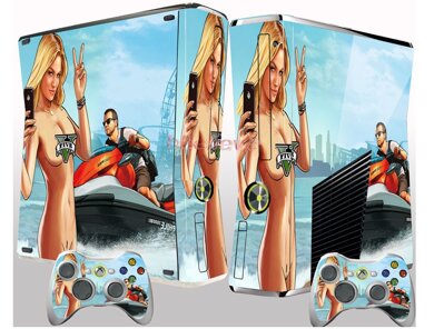 Xbox 360 Slim polep GTA 5 beach
