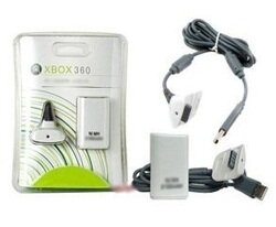 XBOX 360 Externí nabíječka baterií + Baterie a nabíjecí kabel bílá