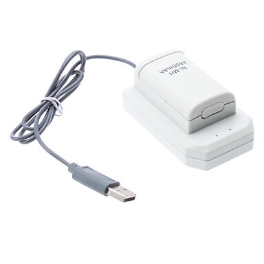 XBOX 360 Externí nabíječka baterií + Baterie a nabíjecí kabel bílá