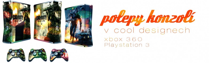 skvělé vinylové polepy xbox 360 a playstation3 