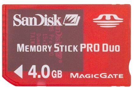 Memory stick pro duo 4 GB Sandisk RED